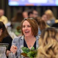 people talking during lunch